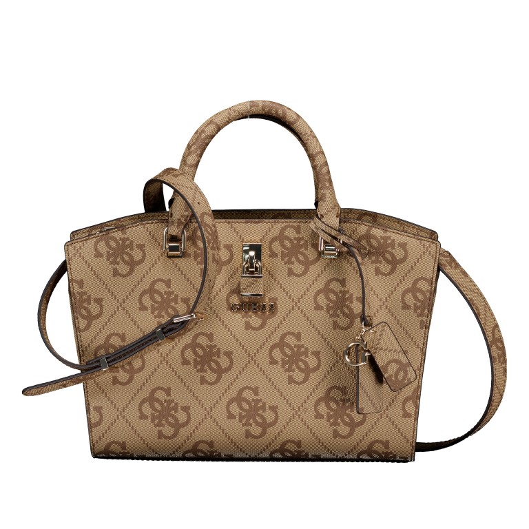 Handtasche Queensland 4G-Logo Latte, Farbe: braun, Marke: Guess, EAN: 0190231964827, Abmessungen in cm: 26x20x11.7, Bild 1 von 7