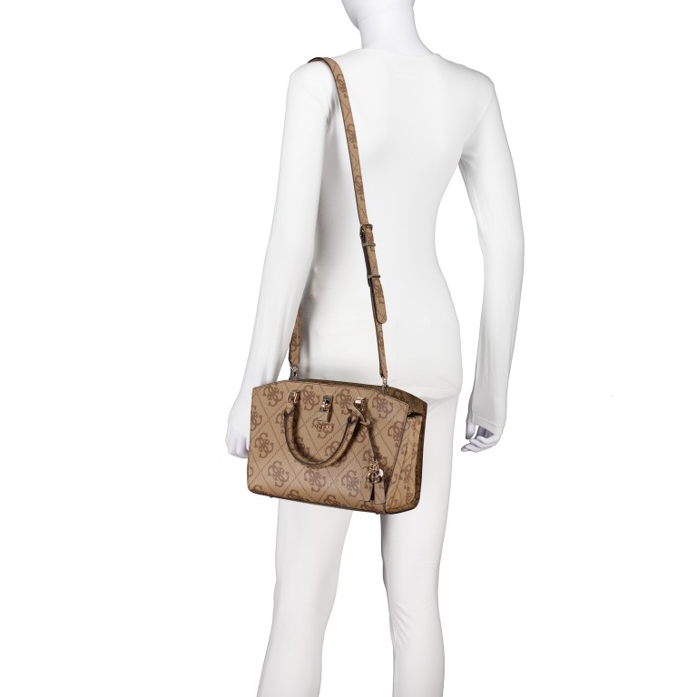 Handtasche Queensland 4G-Logo Latte, Farbe: braun, Marke: Guess, EAN: 0190231964827, Abmessungen in cm: 26x20x11.7, Bild 5 von 7