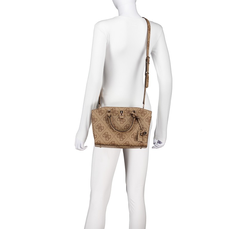 Handtasche Queensland 4G-Logo Latte, Farbe: braun, Marke: Guess, EAN: 0190231964827, Abmessungen in cm: 26x20x11.7, Bild 6 von 7