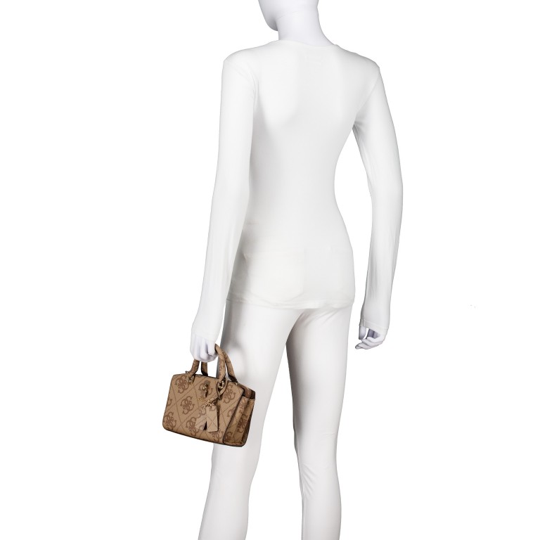 Handtasche Queensland Mini Latte, Farbe: braun, Marke: Guess, EAN: 0190231964889, Abmessungen in cm: 18.5x13.5x8, Bild 4 von 7