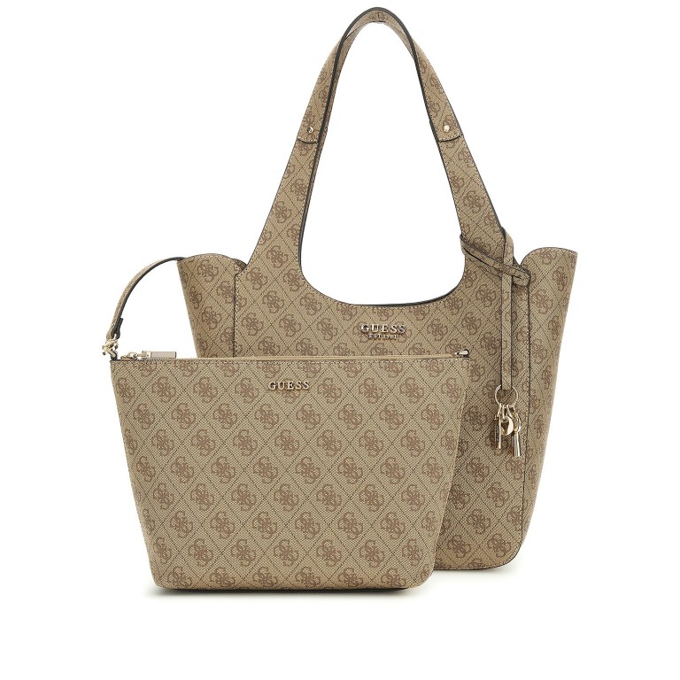 Shopper Calista 4G-Logo mit herausnehmbarer Tasche Latte Logo, Farbe: braun, Marke: Guess, EAN: 0190231965947, Abmessungen in cm: 25x28.5x13, Bild 1 von 8