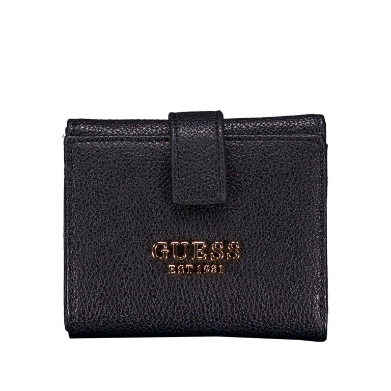 Wickelbörse Laurel II Black, Farbe: schwarz, Marke: Guess, EAN: 0190231960294, Abmessungen in cm: 10.5x9x2, Bild 1 von 4