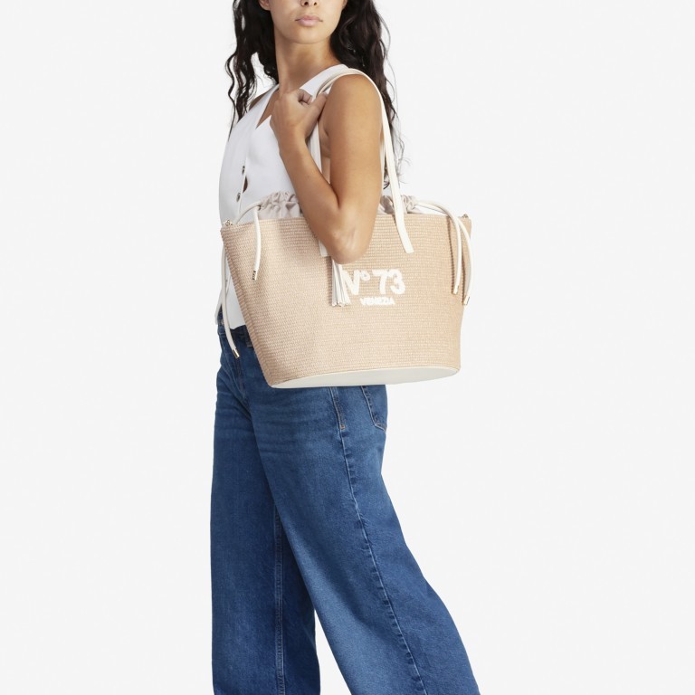 Shopper Inge Naturale Off White, Farbe: beige, Marke: V°73, EAN: 8054942673343, Abmessungen in cm: 33.5x27x18, Bild 3 von 5