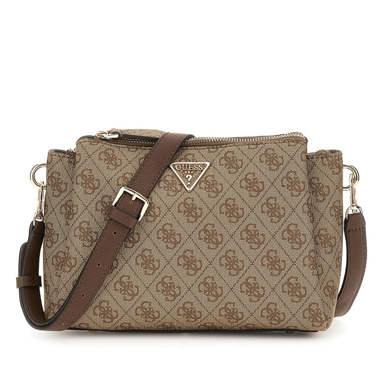 Umhängetasche Noelle II 4G-Logo Latte Brown, Farbe: braun, Marke: Guess, EAN: 0190231964377, Abmessungen in cm: 24.5x18x7.5, Bild 1 von 6