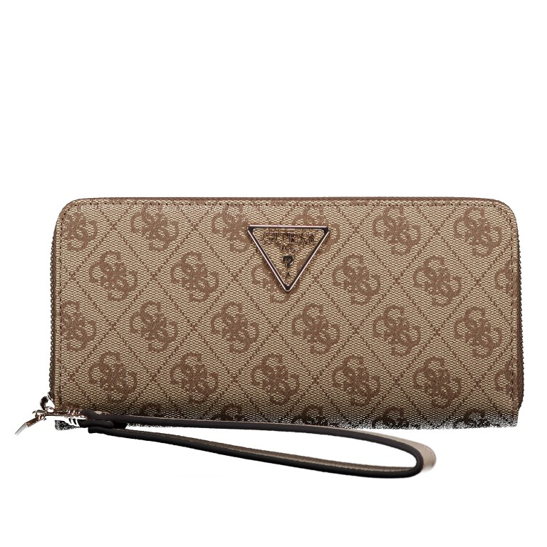 Geldbörse Laurel II 4G-Logo mit Griffschlaufe Latte, Farbe: braun, Marke: Guess, EAN: 0190231960553, Abmessungen in cm: 20.5x10x2.8, Bild 1 von 5
