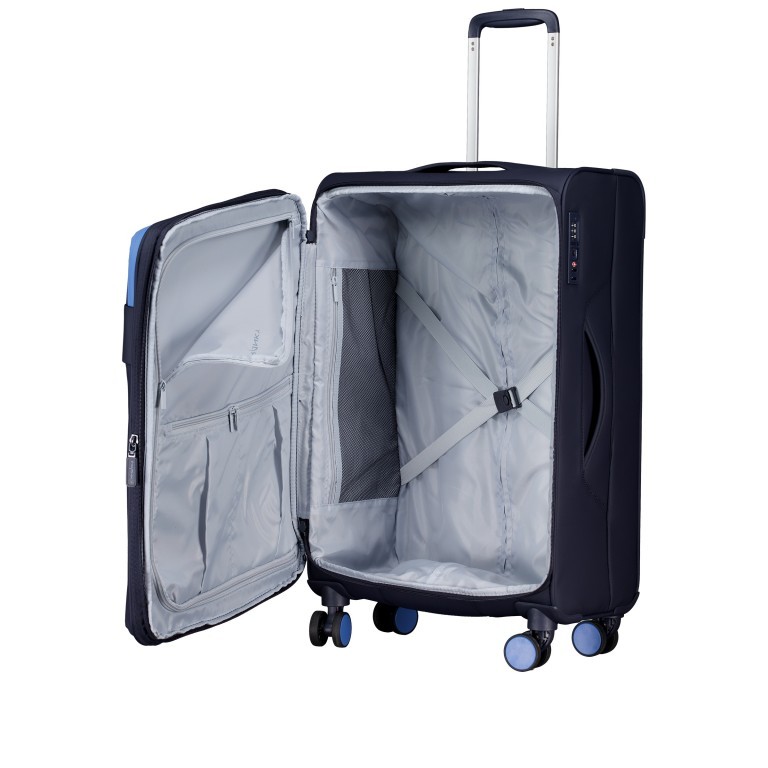 Koffer T25 erweiterbar Größe M Dunkelblau, Farbe: blau/petrol, Marke: Franky, EAN: 4251885955046, Abmessungen in cm: 43x68x27.5, Bild 6 von 7