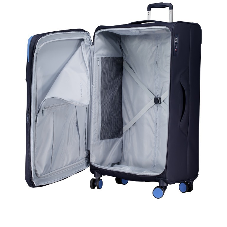 Koffer T25 erweiterbar Größe L Dunkelblau, Farbe: blau/petrol, Marke: Franky, EAN: 4251885955053, Abmessungen in cm: 47x80x31, Bild 6 von 7