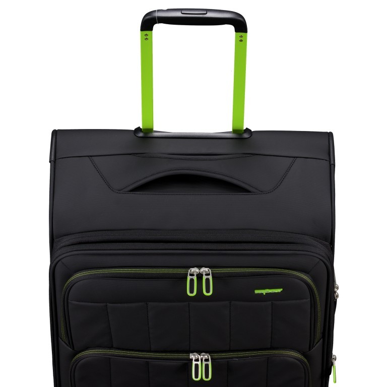Koffer T26 erweiterbar Größe M Black Neongreen, Farbe: schwarz, Marke: Franky, EAN: 4251885984619, Abmessungen in cm: 42x67x24, Bild 7 von 7