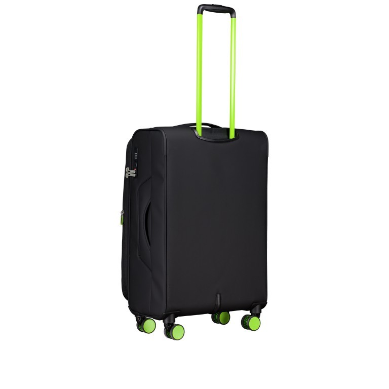 Koffer T26 erweiterbar Größe M Black Neongreen, Farbe: schwarz, Marke: Franky, EAN: 4251885984619, Abmessungen in cm: 42x67x24, Bild 5 von 7