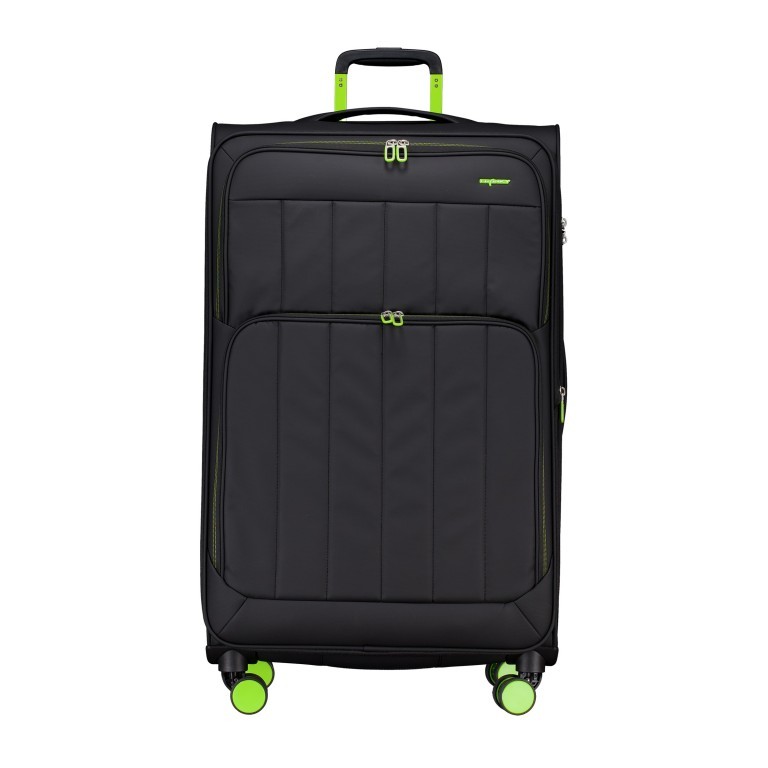 Trolley T26 erweiterbar Größe L Black Neongreen, Farbe: schwarz, Marke: Franky, EAN: 4251885984626, Abmessungen in cm: 46x80x25, Bild 1 von 7