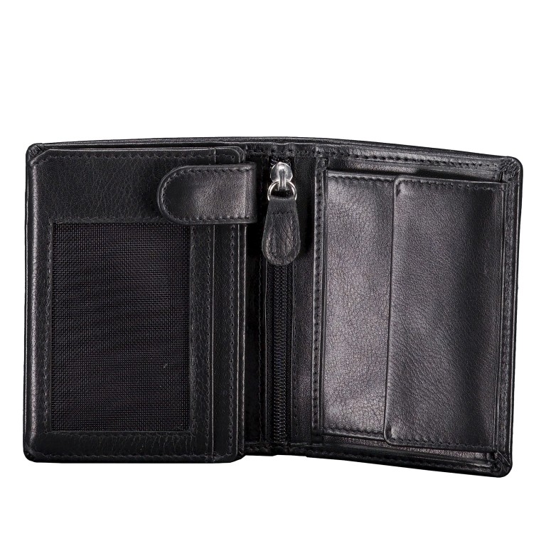 Geldbörse Nappa mit RFID-Schutz Black, Farbe: schwarz, Marke: Hausfelder Manufaktur, EAN: 4065646023987, Abmessungen in cm: 8.5x10.7x1.8, Bild 4 von 6