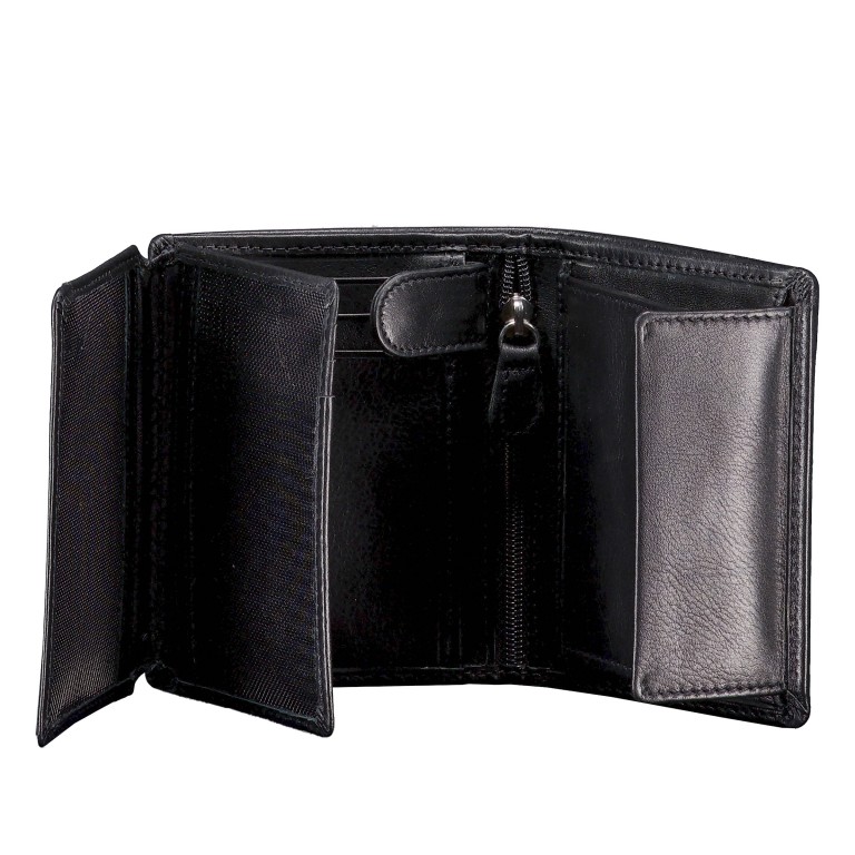 Geldbörse Nappa mit RFID-Schutz Black, Farbe: schwarz, Marke: Hausfelder Manufaktur, EAN: 4065646023987, Abmessungen in cm: 8.5x10.7x1.8, Bild 5 von 6