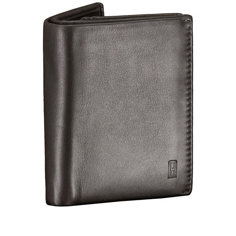 Geldbörse Oil pull up mit RFID-Schutz Dark Brown, Farbe: braun, Marke: Hausfelder Manufaktur, EAN: 4065646024007, Abmessungen in cm: 8.5x10.5x2, Bild 2 von 5