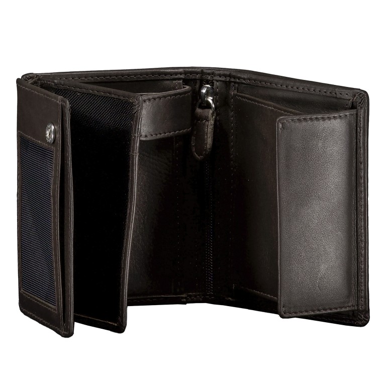 Geldbörse Oil pull up mit RFID-Schutz Dark Brown, Farbe: braun, Marke: Hausfelder Manufaktur, EAN: 4065646024007, Abmessungen in cm: 8.5x10.5x2, Bild 5 von 5