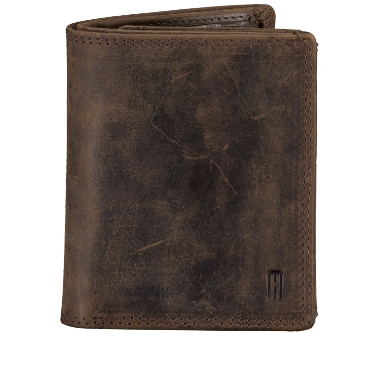 Geldbörse Hunter mit RFID-Schutz Dark Brown, Farbe: braun, Marke: Hausfelder Manufaktur, EAN: 4065646023994, Abmessungen in cm: 8.5x10.5x2.5, Bild 1 von 5