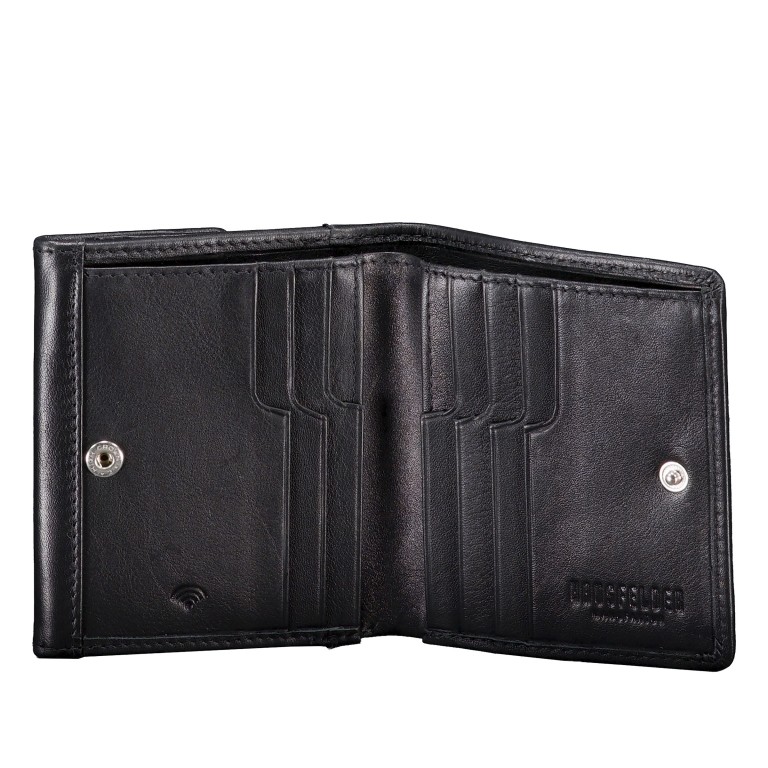 Geldbörse Nappa mit RFID-Schutz Black, Farbe: schwarz, Marke: Hausfelder Manufaktur, EAN: 4065646024069, Abmessungen in cm: 10x9x1.8, Bild 4 von 5