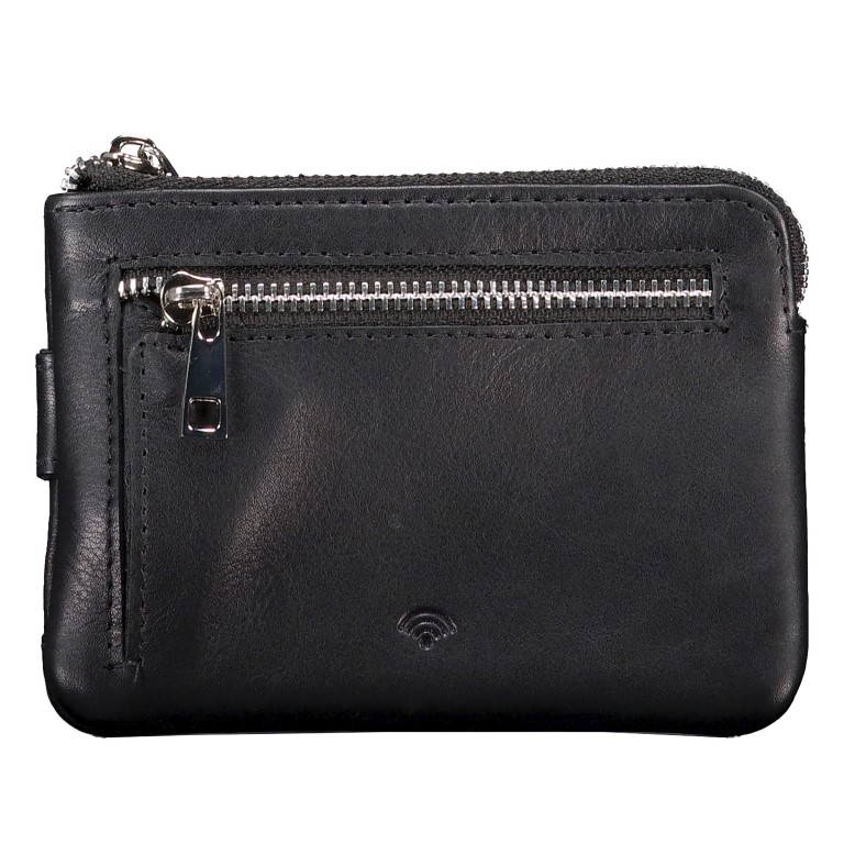 Schlüssel- / Kartenetui Nappa Black, Farbe: schwarz, Marke: Hausfelder Manufaktur, EAN: 4065646024106, Abmessungen in cm: 12.2x8.5x1.5, Bild 3 von 4