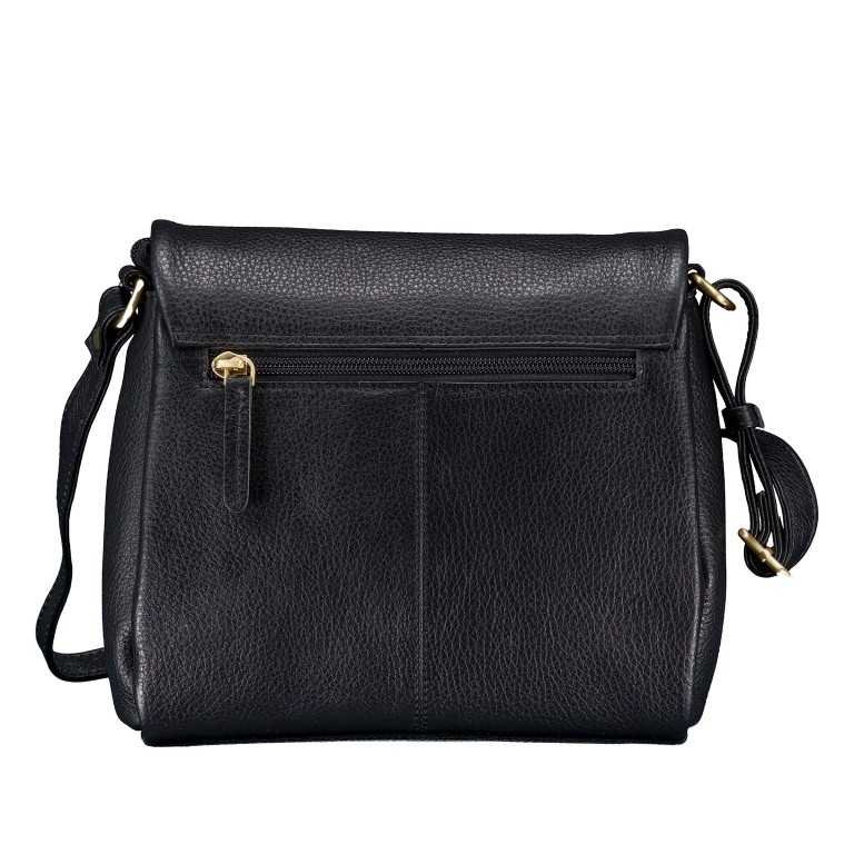 Umhängetasche Soft Print mit Goldfittings Black, Farbe: schwarz, Marke: Hausfelder Manufaktur, EAN: 4065646023284, Abmessungen in cm: 21x21x6.5, Bild 3 von 8