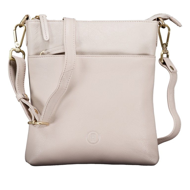 Umhängetasche mit Goldfittings Beige, Farbe: beige, Marke: Hausfelder Manufaktur, EAN: 4065646023437, Abmessungen in cm: 21x22x3, Bild 1 von 6
