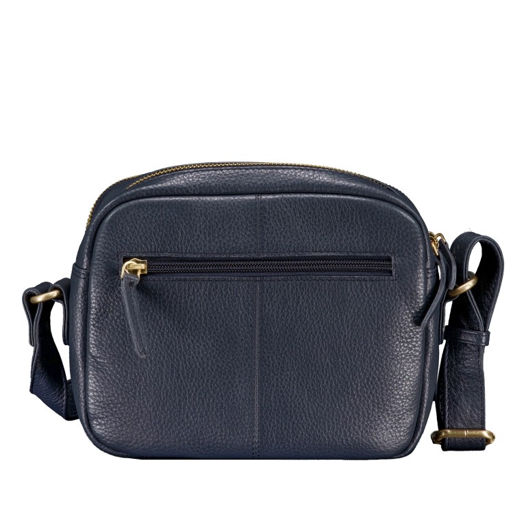 Umhängetasche mit Goldfittings Dark Blue, Farbe: blau/petrol, Marke: Hausfelder Manufaktur, EAN: 4065646023451, Abmessungen in cm: 22x17.5x7, Bild 3 von 6