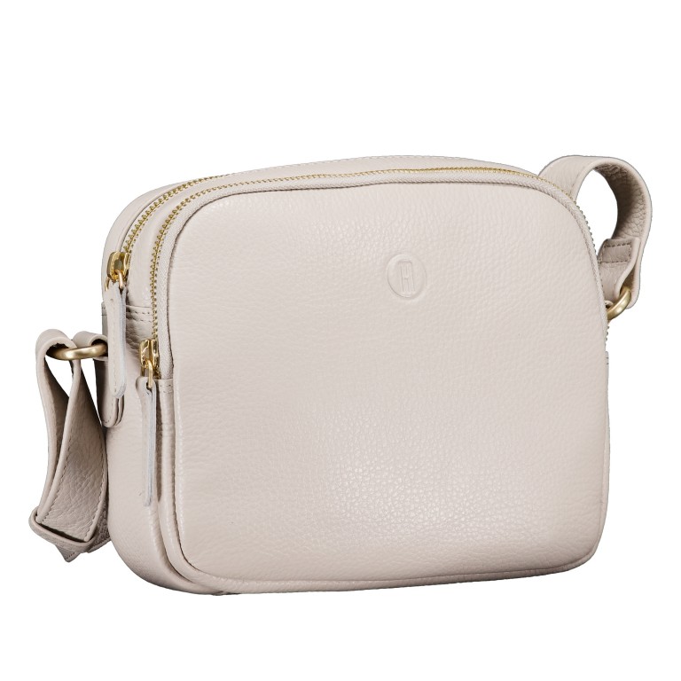 Umhängetasche mit Goldfittings Beige, Farbe: beige, Marke: Hausfelder Manufaktur, EAN: 4065646023475, Abmessungen in cm: 22x17.5x7, Bild 2 von 6