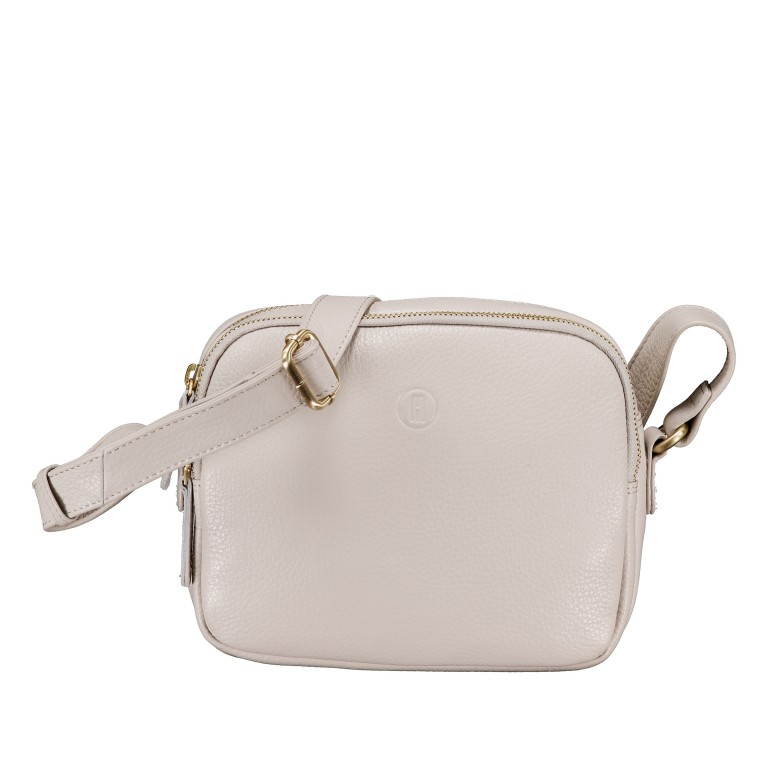Umhängetasche mit Goldfittings Beige, Farbe: beige, Marke: Hausfelder Manufaktur, EAN: 4065646023475, Abmessungen in cm: 22x17.5x7, Bild 1 von 6
