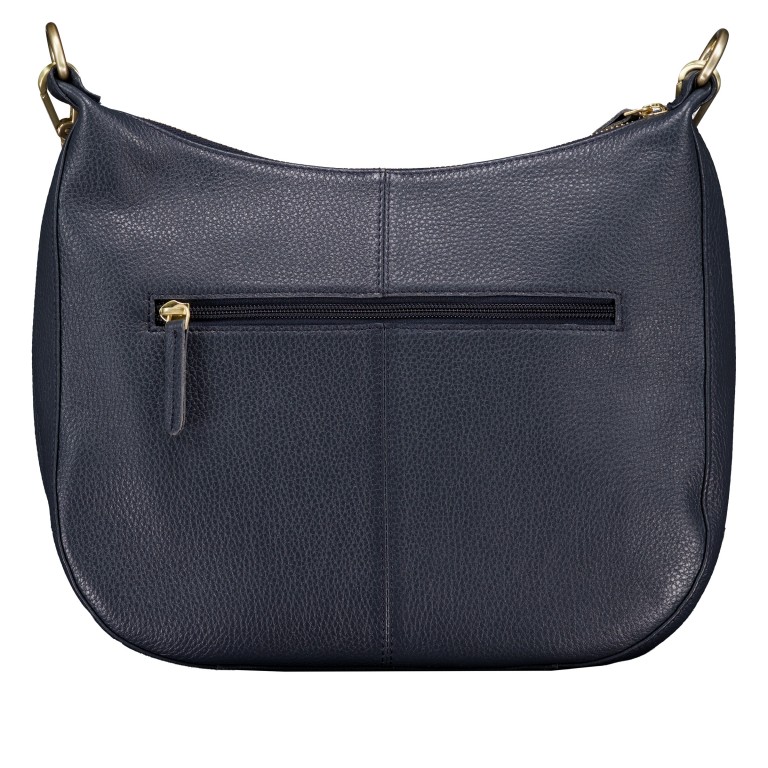 Beuteltasche mit Goldfittings Dark Blue, Farbe: blau/petrol, Marke: Hausfelder Manufaktur, EAN: 4065646023499, Abmessungen in cm: 30x26.5x9, Bild 3 von 7