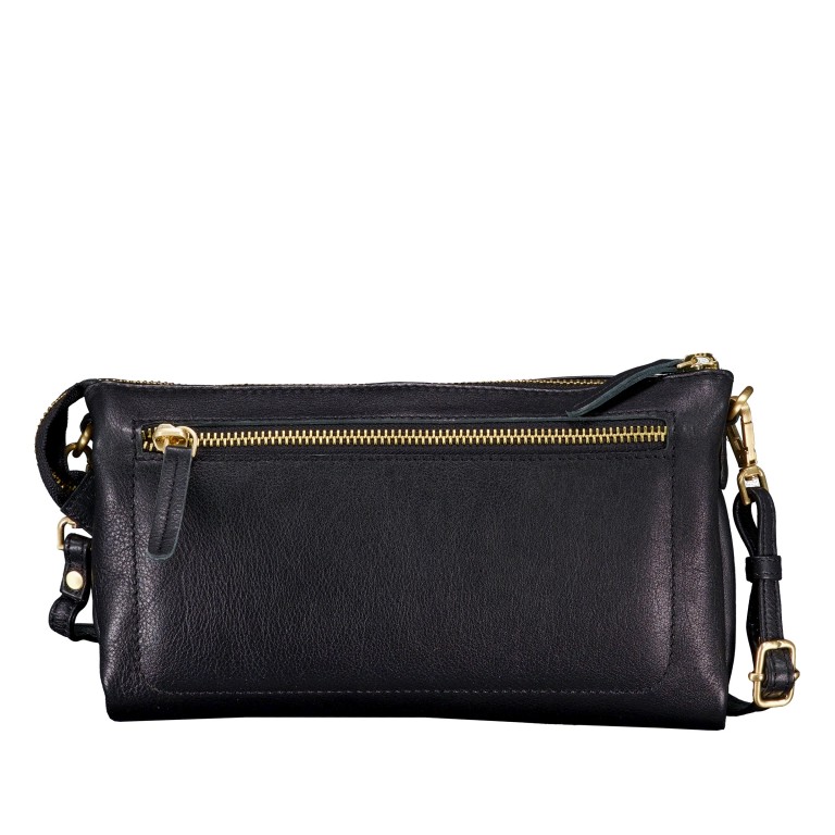 Umhängetasche Nappa mit Goldfittings Black, Farbe: schwarz, Marke: Hausfelder Manufaktur, EAN: 4065646023567, Abmessungen in cm: 23x14x3, Bild 3 von 6