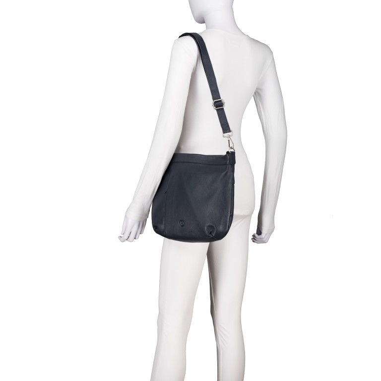 Beuteltasche Dark Blue, Farbe: blau/petrol, Marke: Hausfelder Manufaktur, EAN: 4065646023642, Abmessungen in cm: 30x26.5x8.5, Bild 5 von 7