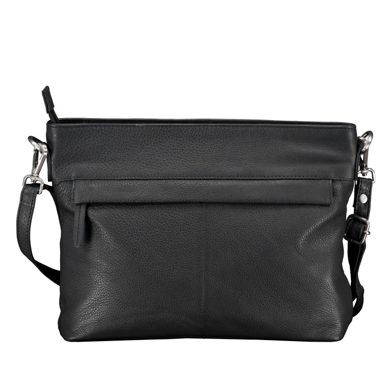 Umhängetasche Black, Farbe: schwarz, Marke: Hausfelder Manufaktur, EAN: 4065646023666, Abmessungen in cm: 26x22.5x8, Bild 3 von 6