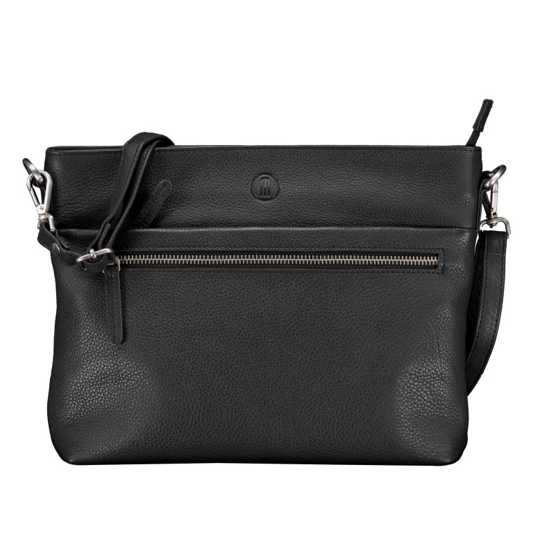 Umhängetasche Black, Farbe: schwarz, Marke: Hausfelder Manufaktur, EAN: 4065646023666, Abmessungen in cm: 26x22.5x8, Bild 1 von 6