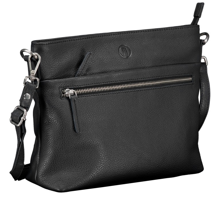 Umhängetasche Black, Farbe: schwarz, Marke: Hausfelder Manufaktur, EAN: 4065646023666, Abmessungen in cm: 26x22.5x8, Bild 2 von 6