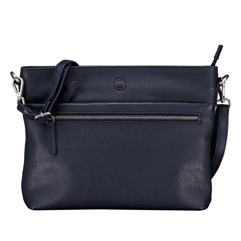 Umhängetasche Dark Blue, Farbe: blau/petrol, Marke: Hausfelder Manufaktur, EAN: 4065646023673, Abmessungen in cm: 26x22.5x8, Bild 1 von 6