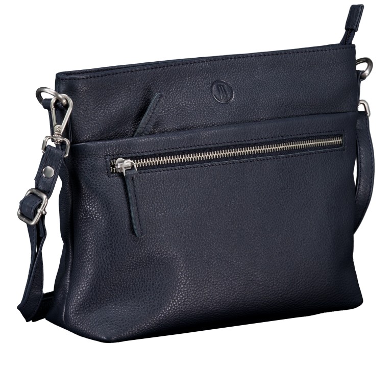 Umhängetasche Dark Blue, Farbe: blau/petrol, Marke: Hausfelder Manufaktur, EAN: 4065646023673, Abmessungen in cm: 26x22.5x8, Bild 2 von 6