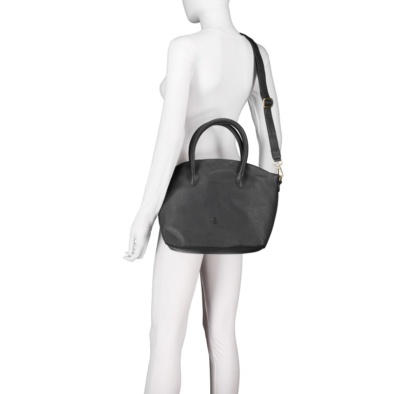 Handtasche Black, Farbe: schwarz, Marke: Hausfelder Manufaktur, EAN: 4065646023741, Abmessungen in cm: 36x27.5x10, Bild 6 von 7