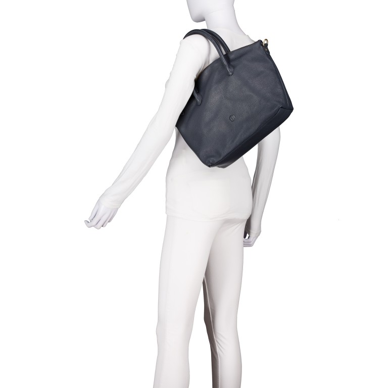 Handtasche Dark Blue, Farbe: blau/petrol, Marke: Hausfelder Manufaktur, EAN: 4065646023758, Abmessungen in cm: 36x27.5x10, Bild 4 von 7