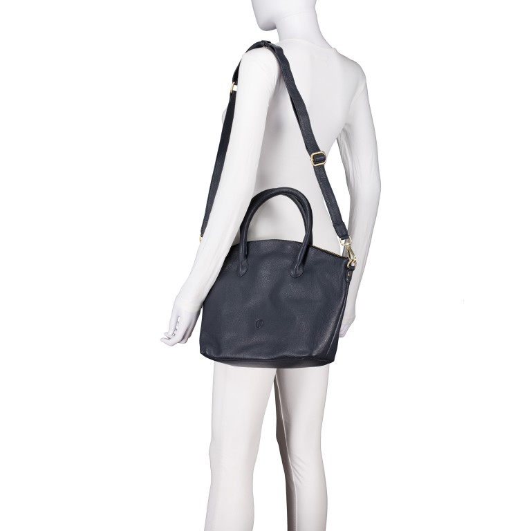 Handtasche Dark Blue, Farbe: blau/petrol, Marke: Hausfelder Manufaktur, EAN: 4065646023758, Abmessungen in cm: 36x27.5x10, Bild 5 von 7