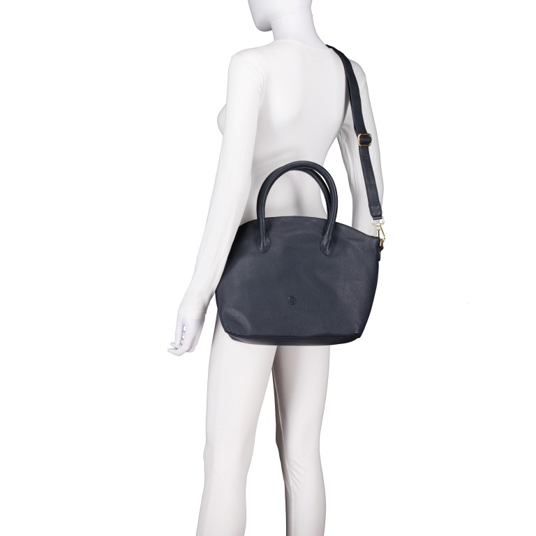 Handtasche Dark Blue, Farbe: blau/petrol, Marke: Hausfelder Manufaktur, EAN: 4065646023758, Abmessungen in cm: 36x27.5x10, Bild 6 von 7