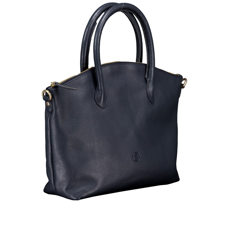 Handtasche Dark Blue, Farbe: blau/petrol, Marke: Hausfelder Manufaktur, EAN: 4065646023758, Abmessungen in cm: 36x27.5x10, Bild 2 von 7