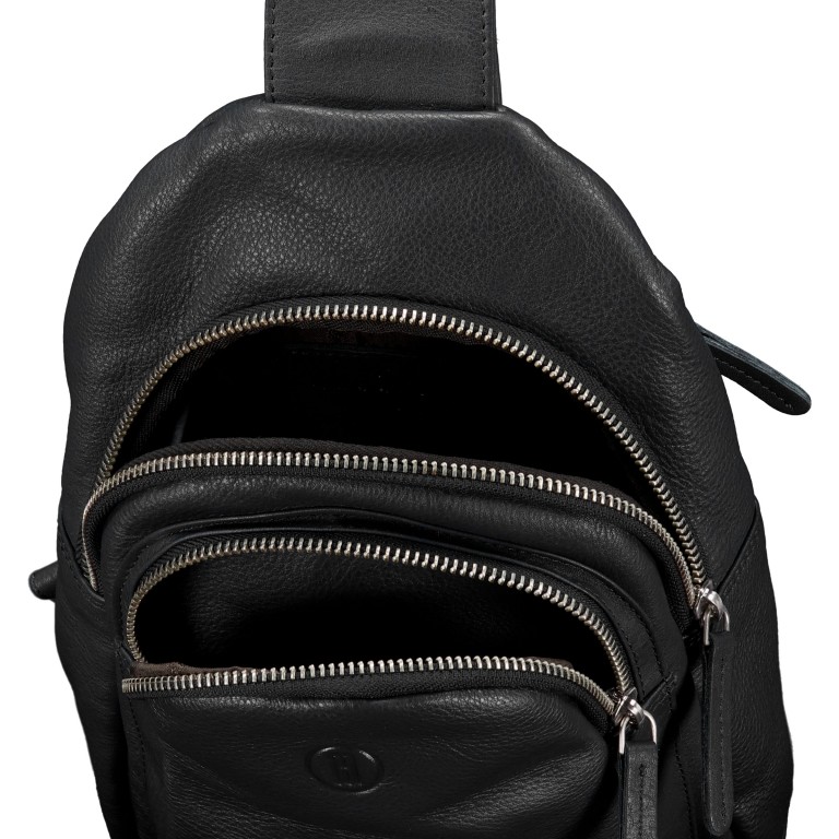 Umhängetasche Nappa Black, Farbe: schwarz, Marke: Hausfelder Manufaktur, EAN: 4065646023703, Abmessungen in cm: 18.5x28.5x8, Bild 5 von 5