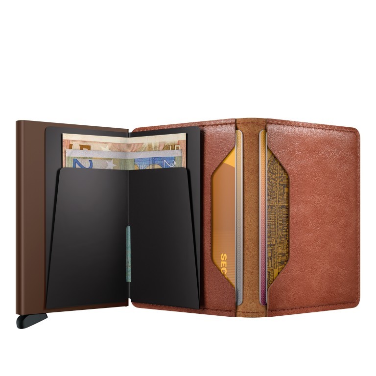 Geldbörse Slimwallet Vintage Cognac Brown, Farbe: braun, Marke: Secrid, EAN: 8721077500676, Abmessungen in cm: 6.8x10.2x1.6, Bild 3 von 4
