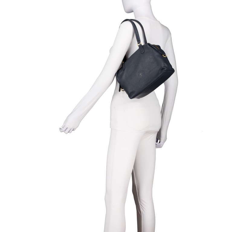 Handtasche mit Goldfittings Dark Blue, Farbe: blau/petrol, Marke: Hausfelder Manufaktur, EAN: 4065646023789, Abmessungen in cm: 23.5x17x11, Bild 5 von 8