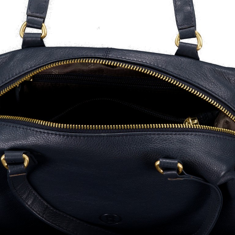 Handtasche mit Goldfittings Dark Blue, Farbe: blau/petrol, Marke: Hausfelder Manufaktur, EAN: 4065646023789, Abmessungen in cm: 23.5x17x11, Bild 8 von 8