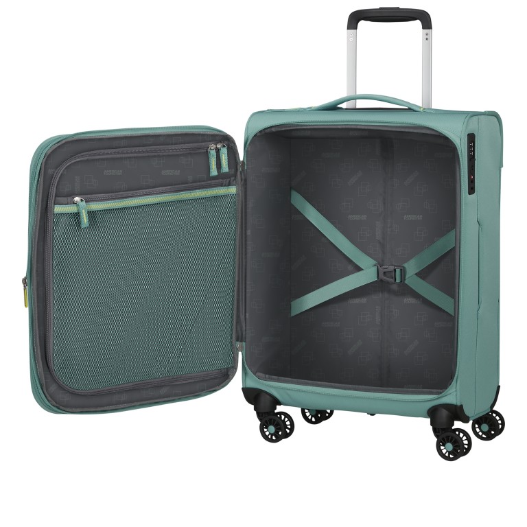 Koffer Aerospin Spinner 55 Expandable Dusty Turquoise, Farbe: grün/oliv, Marke: American Tourister, EAN: 5400520330802, Abmessungen in cm: 40x55x20, Bild 8 von 16