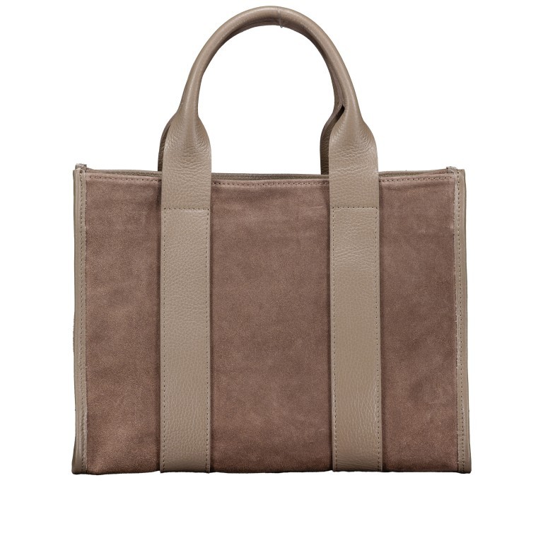 Handtasche Velours Taupe, Farbe: taupe/khaki, Marke: Hausfelder Manufaktur, EAN: 4065646025585, Abmessungen in cm: 32x24.5x15, Bild 3 von 8