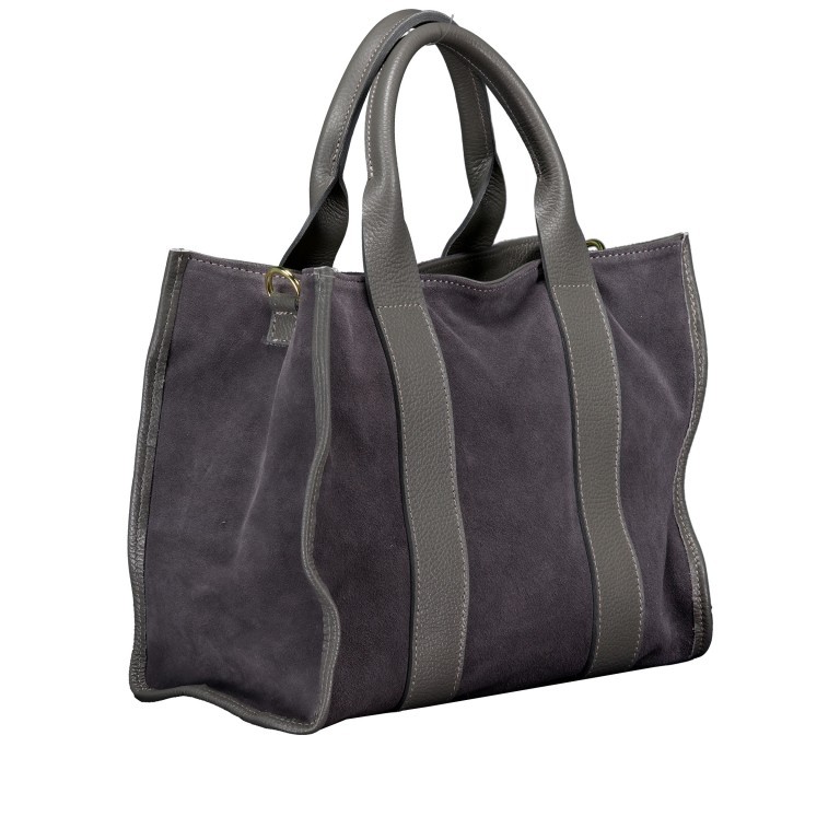 Handtasche Velours Grau, Farbe: grau, Marke: Hausfelder Manufaktur, EAN: 4065646025592, Abmessungen in cm: 32x24.5x15, Bild 2 von 8