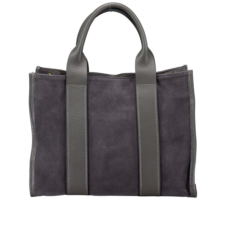 Handtasche Velours Grau, Farbe: grau, Marke: Hausfelder Manufaktur, EAN: 4065646025592, Abmessungen in cm: 32x24.5x15, Bild 3 von 8