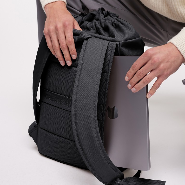 Rucksack Barrel Pack mit Laptopfach 16 Zoll Black, Farbe: schwarz, Marke: Got Bag, EAN: 4260483887765, Abmessungen in cm: 30x44x16, Bild 7 von 8
