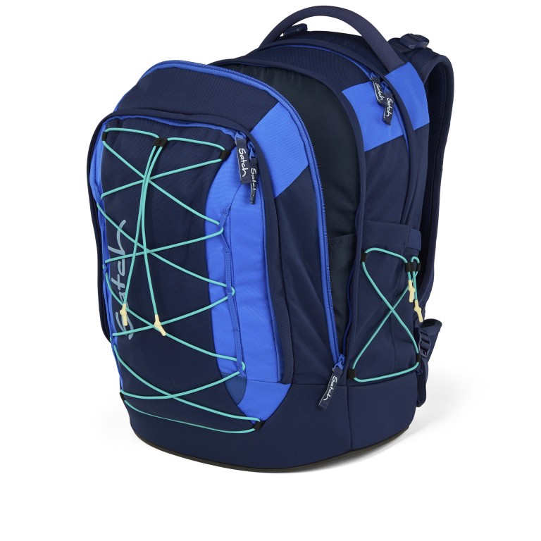 Rucksack Pack 2025 Sneaker Style Crossed Blue, Farbe: blau/petrol, Marke: Satch, EAN: 4057081202843, Abmessungen in cm: 30x45x27, Bild 8 von 9