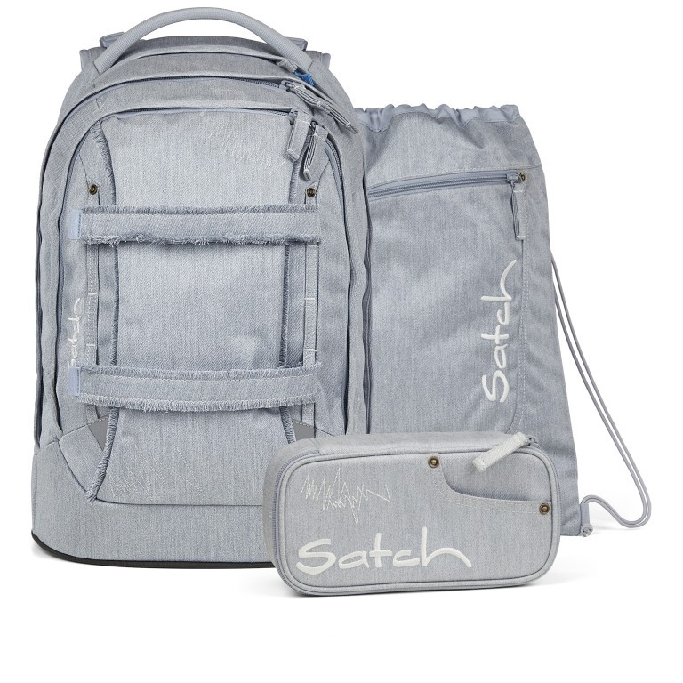 Rucksack Pack 2025 Next Denim Special Edition Set dreiteilig Washed Blue, Farbe: blau/petrol, Marke: Satch, EAN: 4057081211272, Abmessungen in cm: 30x45x27, Bild 1 von 16
